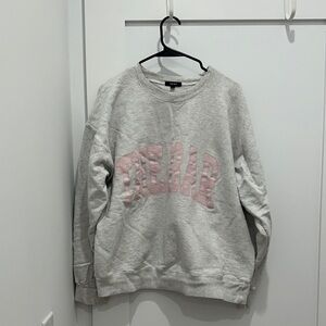 The Bar Gray and Pink Crew Neck Sweater